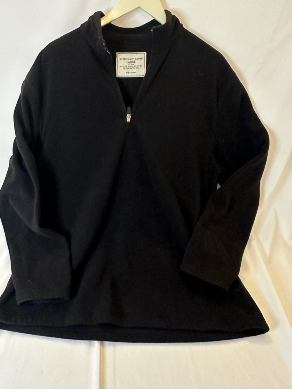 Old Navy Men’s Black Large Quarter Zip Pull Over/Fleece